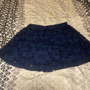 Navy Lace Skater Skirt